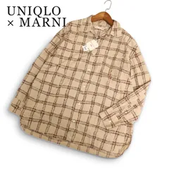 新品 未使用★UNIQLO × MARNI ユニクロ マルニ 長袖 オーバーサイズ チェック プリント シャツ 大きいサイズ Sz.XXL メンズ