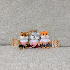 ぷにぷに柴犬 8cm キーホルダー ぬいぐるみ バッグホルダー