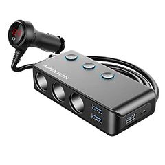 MAXWIN シガーソケット 3連 増設 USB Type-C PD 20W QC3.0 急速充電 スイッチ付 電圧計 12V 24V PCA31 | トラック 大型車対応 車載 Quick Charge カーチャージャー 分配器 アクセサリ bc215be1