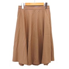 デミルクス ビームス Demi-Luxe BEAMS フレア スカート ひざ丈 バックジップ 無地 38 ベージュ /NT20