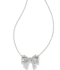 ケンドラスコット レディース アクセサリー ネックレス・チョーカー レース Kendra Scott Krista Bow Short Pendant Necklace Silver White Pe