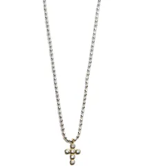 アルジェントヴィーヴォ レディース アクセサリー ネックレス・チョーカー レース Argento Vivo Two Tone CZ Cross Ball Chain Beaded Short Pend