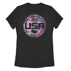 アンブランデッド レディース トップス Tシャツ Unbranded Juniors United States Of America 1776 Tie Dye Tee Black ブラック