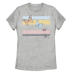 アンブランデッド レディース トップス Tシャツ カラーブロック グラフィック Unbranded Juniors Butterfly Colorblock Graphic Tee Athletic
