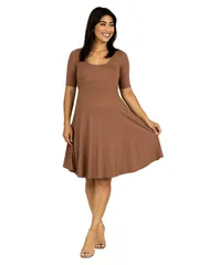 24 セブンコンフォート レディース トップス ワンピース A ライン ひざ丈 マタニティ 24seven Comfort Apparel Maternity Knee Length ALinelbo