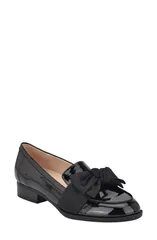 バンドリーノ レディース シューズ スリッポン・ローファー Bandolino Bow Loafer Black Patent Mill ブラック