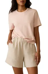 ファレティ レディース トップス Tシャツ コットン Faherty Sunwashed Essential Cotton TShirt Peach Whip ピーチ