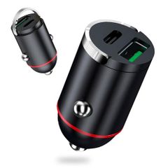 カーチャージャー 30W 2ポート シガーソケット ハンドル付き Type-C USB-C PD3.0 QC3.0 USB-A 12V/24V車 ソケット分配器 iPhone 16/iPhone 15/iPhone 14/iPhone13/i c87cfc75