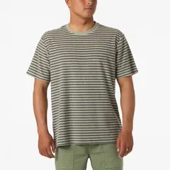 オニール メンズ トップス Tシャツ ONeill Mens Frontierstriped Short Sleeve TShirt Seagrass ストライプ