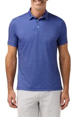 ミズンメイン メンズ トップス シャツ MizzenMain Versa Trim Fit Cobalt Diagonal Dot Polo Cobalt Diagonal Dot コバルト