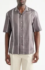 ボス メンズ トップス シャツ リラックスフィット BOSS CLars Relaxed Fit Camp Shirt Medium Purple パープル