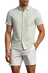 ローヌ メンズ トップス シャツ Rhone Commuter Seersucker Short Sleeve ButtonUp Shirt Cool Mint ミント