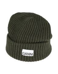 ガニー レディース アクセサリー 帽子 GANNI Dark Green グリーン