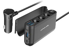 ★新品★シガーソケット JAPAN AVE.(ジャパンアベニュー) 【 3連 PD Quick Charge 3.0 搭載 】 急速充電 増設 カーチャージャー スマートIC USB-C ×4 12-24V 車 JA304 14716f8e