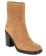 ナインウェスト レディース シューズ ブーツ・レインブーツ ヒール Nine West Womens Boston Block Heel Dress Booties Cognac Suede