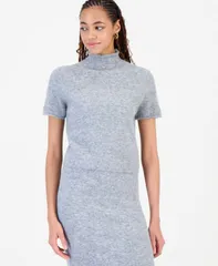バースリー レディース アウター ニット・セーター モックネック 半袖 Bar III Womens Mock Neck ShortSleeve Sweater Macys Exclusive Gra