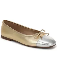 サムエデルマン レディース シューズ パンプス キャップ Sam Edelman Womens Alie CapToe Ballet Flats Amber GoldSoft Silver Leath