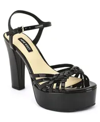 ナインウェスト レディース シューズ サンダル プラットフォーム Nine West Womens Nayya Woven Platform Dressandals Black Patent ブラック