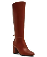 アンクライン レディース シューズ ブーツ・レインブーツ トール ヒール Anne Klein Womens Amerigo Block Heel Tall Boots Cognac Smooth