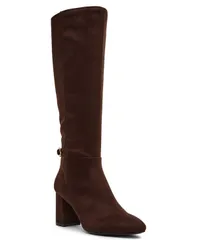アンクライン レディース シューズ ブーツ・レインブーツ トール ヒール Anne Klein Womens Amerigo Block Heel Tall Boots Chocolate Brown