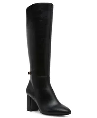 アンクライン レディース シューズ ブーツ・レインブーツ トール ヒール Anne Klein Womens Amerigo Block Heel Tall Boots Black Smooth ブラ