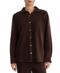 ジョーンズニューヨーク レディース トップス シャツ コーデュロイ プチ Jones New York Petite Corduroy ButtonUp Colla red Top Coffee Be