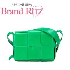 ボッテガヴェネタ マキシイントレチャート ミニ カセット ショルダーバッグ クロスボディバッグ レザー ABランク グリーン レディース BOTTEGAVENETA 【送料無料】【三田店】