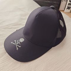 【美品】マスターマインド　MASTERMIND WORLD　mastermind JAPAN　スワロフスキークリスタルキャップ　SWAROVSKI CRYSTALS CAP　ブラック　スカル　クロスボーン　ドクロ　ラインストーン