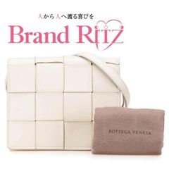ABランク ボッテガヴェネタ マキシイントレチャート カセット 斜め掛け ショルダーバッグ 574051 ホワイト レザー レディース BOTTEGAVENETA 【送料無料】【西神店】