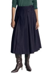 ボーデン レディース ボトムスカート プリーツ ミディ ウール Boden Herringbone Pleated Wool Blend Midi Skirt NAVY HERRINGBONE ネイビ