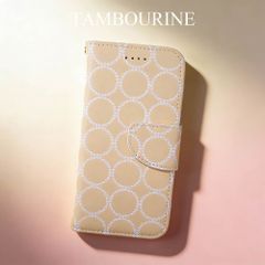 Google Pixel9a ケース 手帳型 おしゃれ Pixel 9a スマホケース タンバリン柄 グーグル ピクセル9a カバー レザーピンク ベージュ 배송비 무료