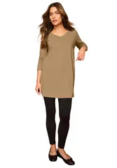 ロアマンズ レディース トップス シャツ Vネック プラスサイズ コットン Roamans Plusize Cotton Ultimate Long Sleeve V Neck Tunic Plus