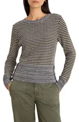 ニックプラスゾーイ レディース アウター パーカー・スウェット クルーネック プチ セーター NICZOE Marled Crewneck Sweater Petite Regular BLUE MU