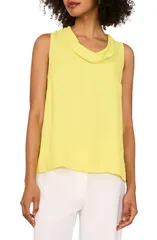 ヴィンスカムート レディース トップス シャツ ノースリーブラウス Vince Camuto Cowl Neck Sleeveless Blouse LIMONCELLO