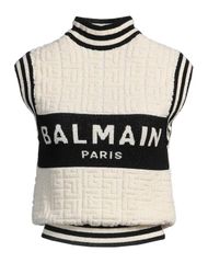 バルマン レディース トップス シャツ ニットベスト BALMAIN Ivory アイボリー