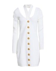 バルマン レディース トップス ワンピース ニットドレス BALMAIN White ホワイト