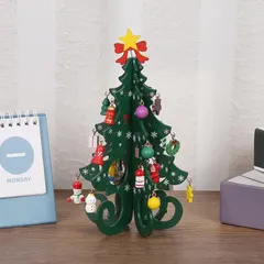 【数量限定】卓上 木製 19cm インテリア ミニ おしゃれ 手作り 組み立て 小さなクリスマスツリー テーブル 装飾 ｜在庫あり