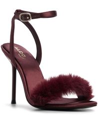 アルド レディース シューズ サンダル ALDO Womens Marilou Faux Fur TwoPiece Dressandals Bordo Faux Fur