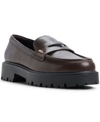 アルド レディース シューズ スリッポン・ローファー ALDO Womens Lindie Lug Sole Loafers Dark Brown Smooth ブラウン