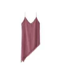 マンゴ レディース トップス シャツ Vネック アシンメトリー レース MANGO Womens VNeck Asymmetrical Hem Lace Camisole Pink ピンク