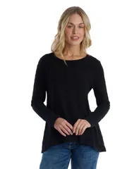 ウィルト レディース トップス シャツ WILT Womens Clothing Wide Neck Long Sleeve Tee Black ブラック