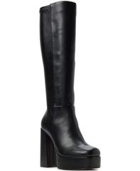 アルド レディース シューズ ブーツ・レインブーツ プラットフォーム ヒール ALDO Womens Albie Platform Knee High Block Heel Boots Black S