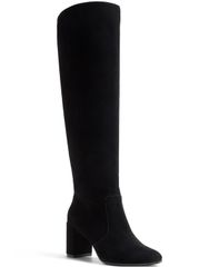 アルド レディース シューズ ブーツ・レインブーツ ALDO Womenseline KneeHigh Almond Toe Boots Black Suede ブラック