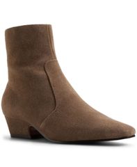 アルド レディース シューズ ブーツ・レインブーツ アンクル ALDO Womens Frannie Pointed Toe Ankle Booties Khaki Suede カーキ