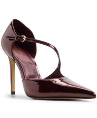 アルド レディース シューズ パンプス アシンメトリー ALDO Womens Janinne Asymmetric Pointed Toe Pumps Dark Brown Metallic ブラウ