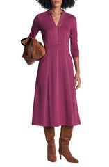 ボーデン レディース トップス ワンピース ミディ Boden Alex Long Sleeve Ponte Midi Dress RASPBERRY COULIS