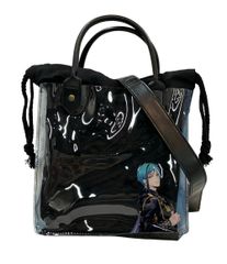 美品 アニプレックス ディズニー ツイステッドワンダーランド 2way巾着入りクリアトートバッグ ショルダーバッグ フロイド・リーチ レディース ANIPLEX Disney Twisted-Wonderland