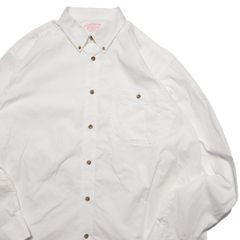 フィルソン FILSON コットン ポプリン ボタンダウンシャツ 長袖 (XL) 白 ホワイト 白シャツ 無地 ロゴ刺繡 ロングスリーブ アウトドア アメリカ古着 USED ビンテージ ヴィンテージ