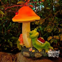 ソーラーライト ガーデンライト ガーデンオーナメント カエルとキノコ 庭オブジェ 癒しグッズ ガーデニング お庭 玄関ライト 園芸装飾 インテリア オシャレ 樹脂 ギフト プレゼント 可愛い