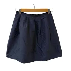 ボールジー BALLSEY トゥモローランド スカート シルク混 タックフレア 膝丈 38 紺 ネイビー /MZ ■GY70